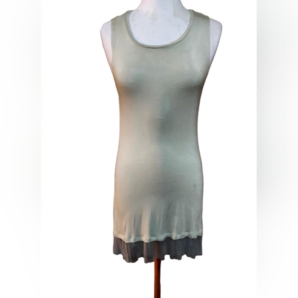 Logo Layers S Knee Length Dress Green Layerable Slip Dress Sun dimensions pit-pi